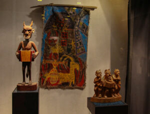 Sculptures of devils playing accordion at Devils' Museum in Kaunas, Lithuania, photo by Ivan Kralj