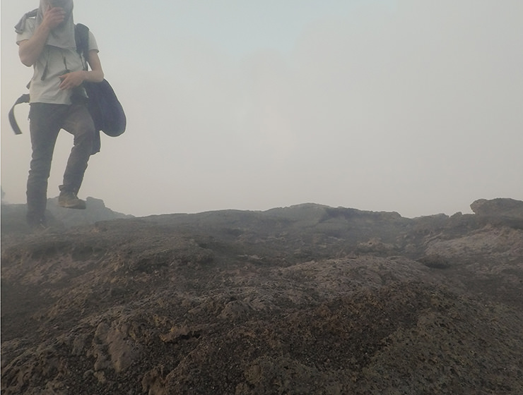 Blogger Ivan Kralj in the fumes of Erta Ale volcano in Ethiopia, photo by Ivan Kralj