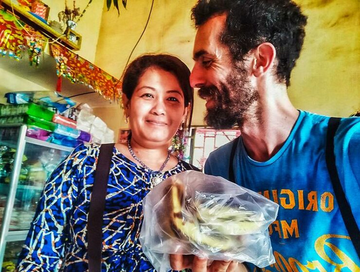 An unexpected act of kindness: Cambodian shop owner shared personal bananas with Pipeaway's editor after she didn't have any food to sell, photo by Ivan Kralj