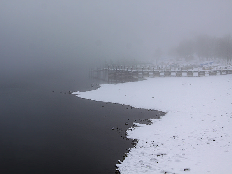 Snow-surrounded Chuzenji Lake, close to Nikko, Japan, photo by Ivan Kralj