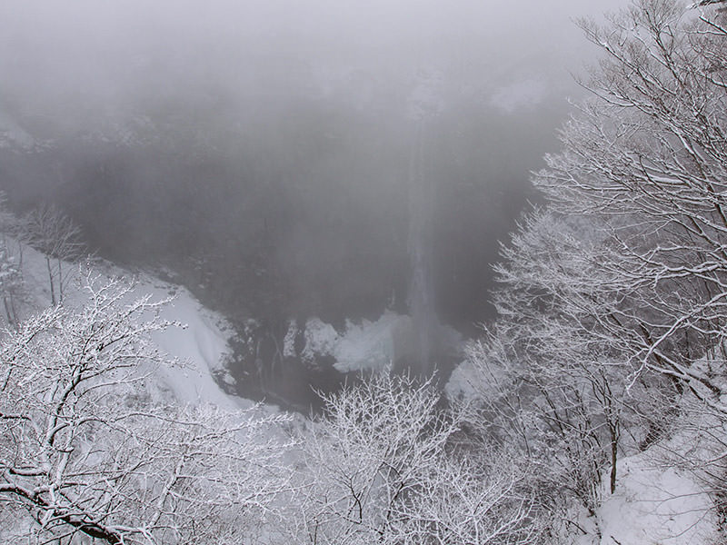 Kegon Falls, Japan, hidden in the mist, photo by Ivan Kralj