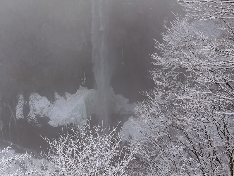 Kegon Falls, Japan, hidden in the mist, photo by Ivan Kralj