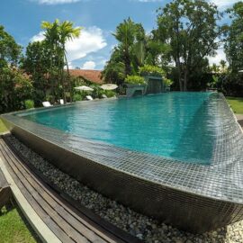 Silver swimming pool at Jaya House River Park hotel, in Siem Reap, Cambodia, photo by Ivan Kralj