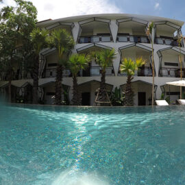 Silver swimming pool at Jaya House River Park hotel, in Siem Reap, Cambodia, photo by Ivan Kralj