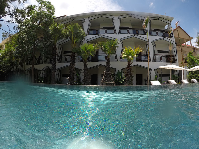 Silver swimming pool at Jaya House River Park hotel, in Siem Reap, Cambodia, photo by Ivan Kralj