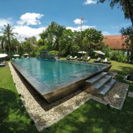 Silver swimming pool at Jaya House River Park hotel, in Siem Reap, Cambodia, photo by Ivan Kralj