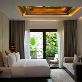 Bed in Junior Suite of Jaya House River Park hotel, in Siem Reap, Cambodia, photo by Ivan Kralj