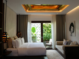 Bed in Junior Suite of Jaya House River Park hotel, in Siem Reap, Cambodia, photo by Ivan Kralj