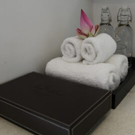 Lotus flower and towels in Junior Suite of Jaya House River Park hotel, in Siem Reap, Cambodia, photo by Ivan Kralj