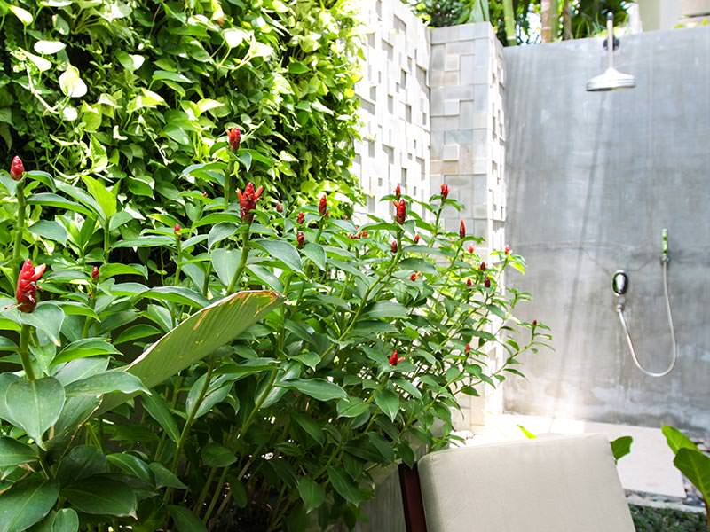 Outdoor rain shower in Junior Suite of Jaya House River Park hotel, in Siem Reap, Cambodia, photo by Ivan Kralj