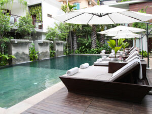 Jaya House River Park hotel swimming pool, in Siem Reap, Cambodia, photo by Ivan Kralj
