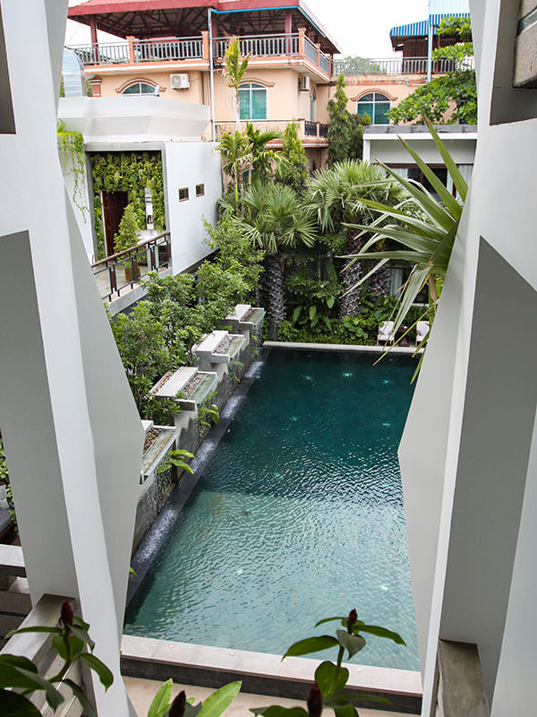 Jaya House River Park hotel swimming pool, in Siem Reap, Cambodia, photo by Ivan Kralj