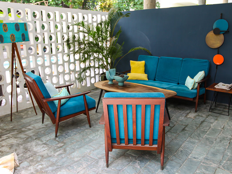 Retro styled furniture in Rambutan Resort Phnom Penh lobby, Cambodia, photo by Ivan Kralj