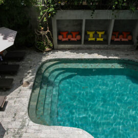 Swimming pool at Rambutan Resort Phnom Penh, Cambodia, from bird's perspective, photo by Ivan Kralj