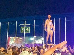 Naked audience member at the concert of The Naked and Famous at Sziget Festival 2017 in Budapest, Hungary, photo by Ivan Kralj