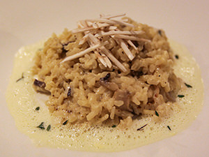 Mushroom risotto on parmesan foam at Zenso Restaurant in Samata Resort, one of the answers to where to stay in Bali, Indonesia, photo by Ivan Kralj