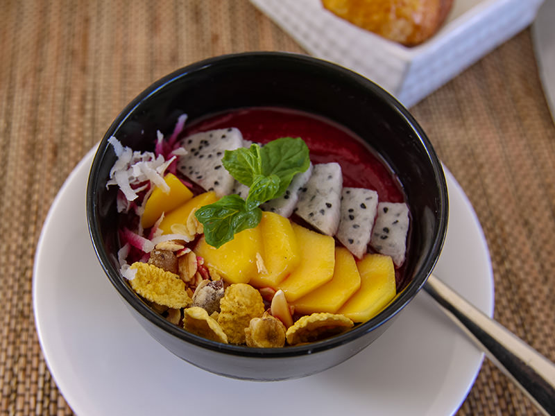 The smoothie bowl for the breakfast in the Faces restaurant at the Balé resort in Nusa Dua, Bali, Indonesia, photo by Ivan Kralj