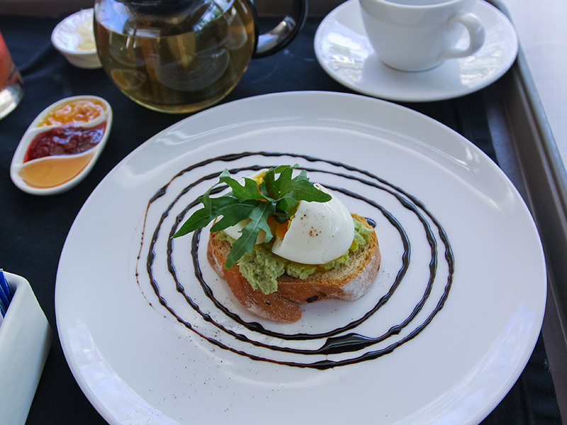 Foccacia bed with avocado and soft boiled egg at the Balé resort in Nusa Dua, Bali, Indonesia, photo by Ivan Kralj