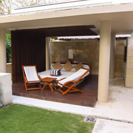 The daybed in the private pavilion at the Balé resort in Nusa Dua, Bali, Indonesia, photo by Ivan Kralj