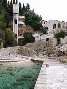 External glass elevator that was bringing guests directly to the beach of the abandoned Hotel Belvedere Dubrovnik, Croatia, photo by Ivan Kralj