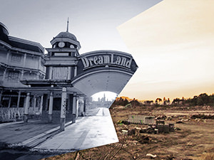 Nara Dreamland amusement park before and after the demolition in Nara, Japan, combination of photos by Victor Habchy and Ivan Kralj