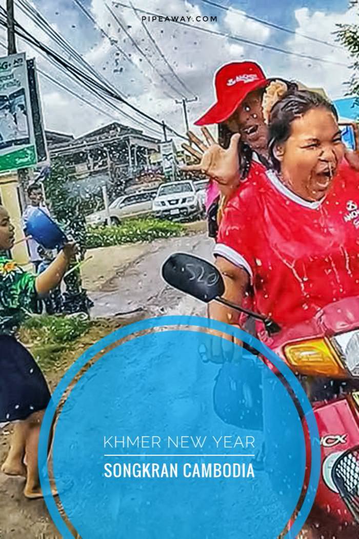 Songkran Cambodia is a celebration of Khmer New Year during which people splash each other with water.