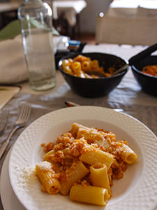 Macaroni with spicy cauliflower sauce served for lunch at Gheralta Lodge, in Tigray Region, Ethiopia, photo by Ivan Kralj