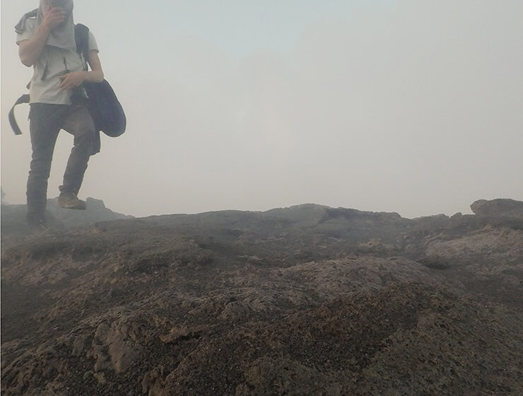Blogger Ivan Kralj in the fumes of Erta Ale volcano in Ethiopia, photo by Ivan Kralj