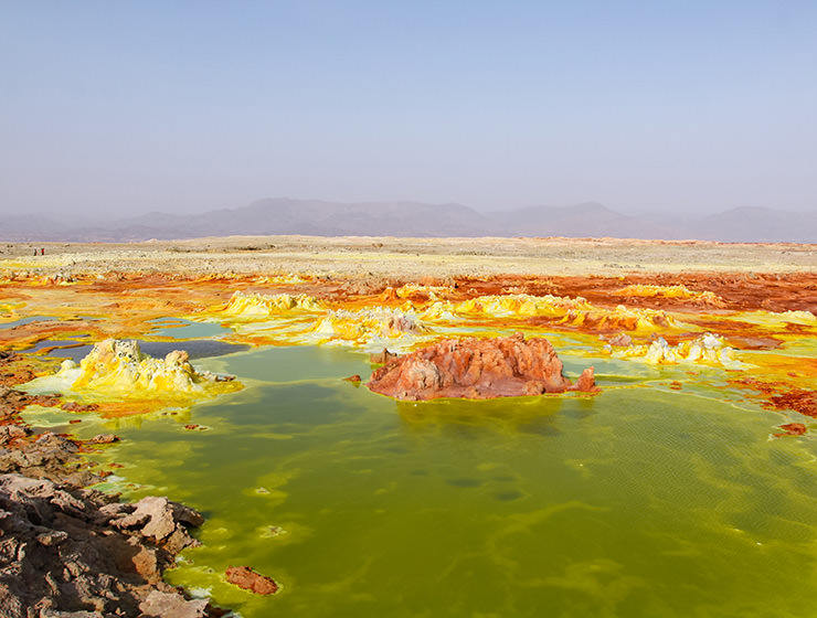 Unearthly colorful landscape at Dallol, Danakil Depression, Ethiopia, the hottest place on Earth, photo by Ivan Kralj