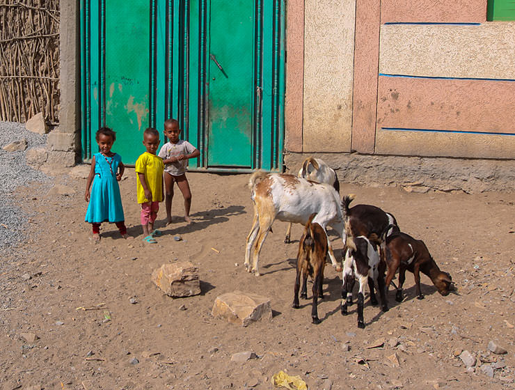Village children with goats in Danakil Depression, Ethiopia, the hottest place on Earth, photo by Ivan Kralj