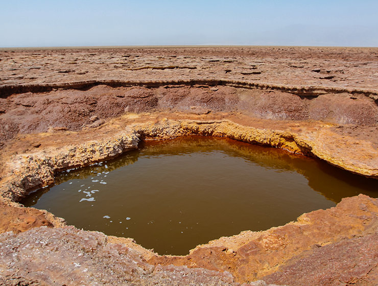 Acidic lake in Danakil Depression, Ethiopia, the hottest place on Earth, photo by Ivan Kralj