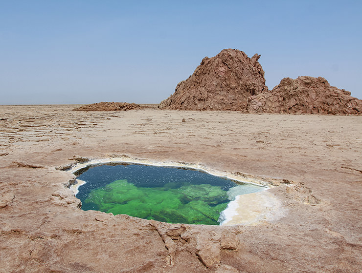 The little lake in Danakil Depression, Ethiopia, the hottest place on Earth, photo by Ivan Kralj