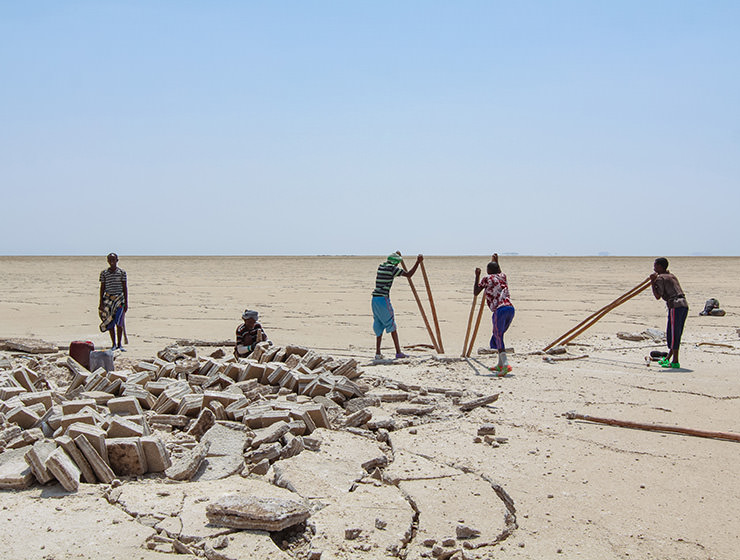 Miners mining the salt at the plains of Lake Assale, Danakil Depression, Ethiopia, the hottest place on Earth, photo by Ivan Kralj