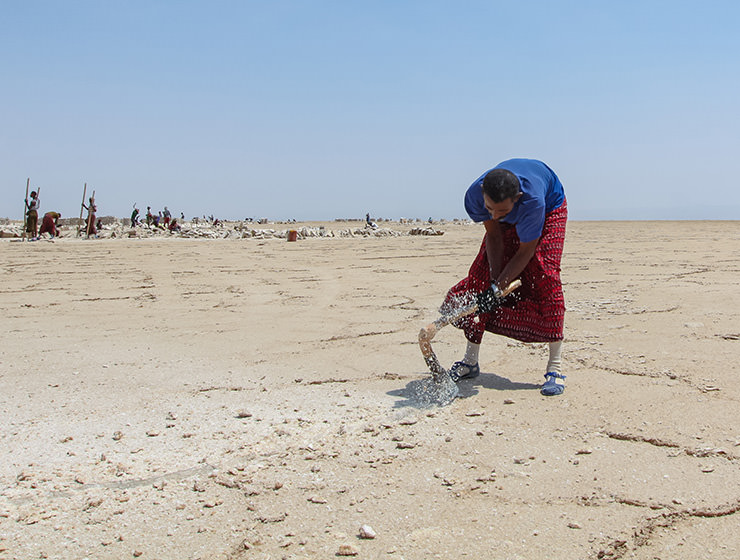 Miner mining the salt at the plains of Lake Assale, Danakil Depression, Ethiopia, the hottest place on Earth, photo by Ivan Kralj
