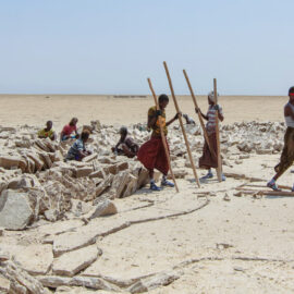 Miners mining the salt at the plains of Lake Assale, Danakil Depression, Ethiopia, the hottest place on Earth, photo by Ivan Kralj