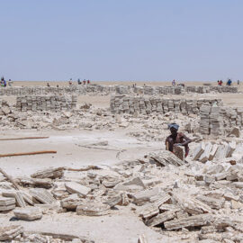 Miners mining the salt at the plains of Lake Assale, Danakil Depression, Ethiopia, the hottest place on Earth, photo by Ivan Kralj
