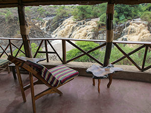 Terrace with a view of Awash Falls, at Awash Falls Lodge, one of Ethiopian wildlife lodges, photo by Ivan Kralj.