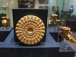 The Panagyurishte gold treasure table set at the Archeological Museum in Plovdiv, Bulgaria, the oldest city in Europe, photo by Ivan Kralj