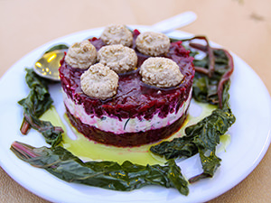 Ioanna Stamouli's beetroot salad as served in Giosifaki Restaurant in Vari, Syros island, Greece, photo by Ivan Kralj