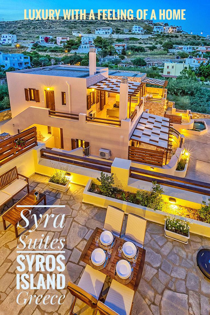 Syra Suites is a luxurious residential complex offering apartments for rent in Achladi, Syros island, Greece. Enjoy the luxury during your Syros holidays, while still feeling like at home!