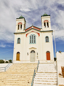 Kimisis tis Theotokou, the parish church of Naoussa, built on the hill overlooking the village, visiting is one of the things to in Naoussa, Paros, Greece, photo by Ivan Kralj