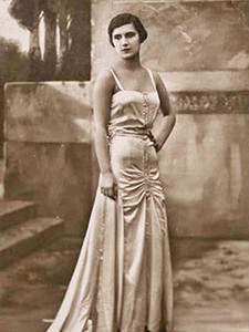 Aliki Diplarakou, the first Greek Miss Europe, who disguised as a man in 1932, in order to visit Mount Athos monasteries on the Holly Mountain, Greece