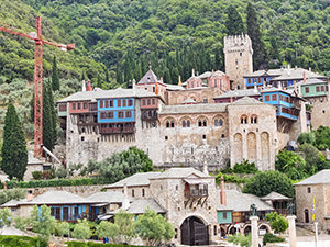 Castle-resembling Dochiariou Monastery, the fortress on Mount Athos, the Holy Mountain in Greece, photo by Ivan Kralj