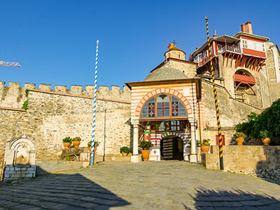 Gates of the Vatopedi Monastery on Mount Athos, the Holy Mountain, in Greece, photo by Ivan Kralj