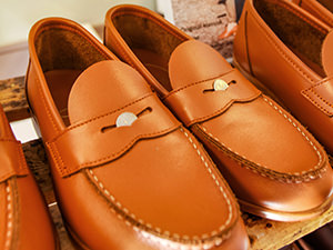 Decorative penny in the Aurland shoes, so called pennyloafers, photo by Ivan Kralj