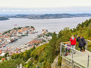 Bergen, Norway, the wettest place in Europe, as seen from above, from Mt. Floyen, photo by Ivan Kralj