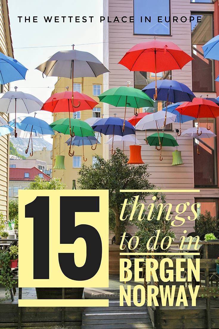 Bergen in Norway is the wettest place in Europe. With 195 rainy days per year, there are still amazing things to do in Bergen, the rainiest city in Europe - here is Pipeaway's top 15!