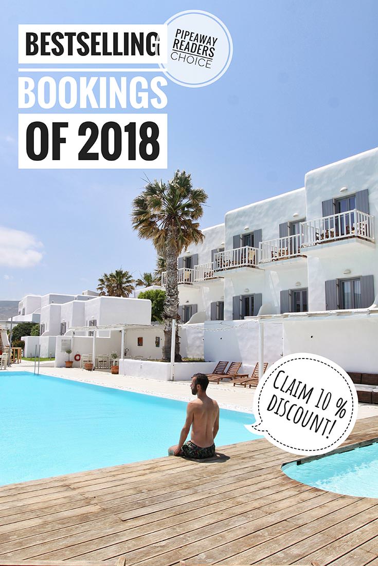 Pipeaway readers have spoken - in 2018 these were the bestselling booking.com properties in Europe among our users. Visit the website to get your 10 % discount for your first hotel booking! You could be enjoying this pool at Paros Bay Hotel in Greece in no time!