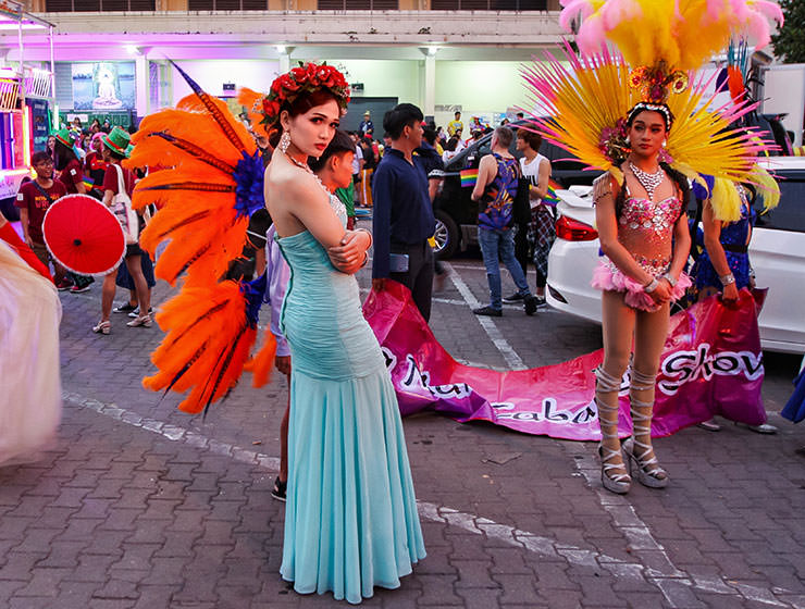 Ladyboy posing at Chiang Mai Pride, gay parade in Chiang Mai, Thailand, photo by Ivan Kralj