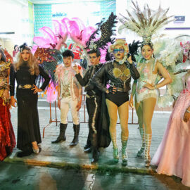 Extravagantly dressed participants posing at Chiang Mai Pride, gay parade in Chiang Mai, Thailand, photo by Ivan Kralj